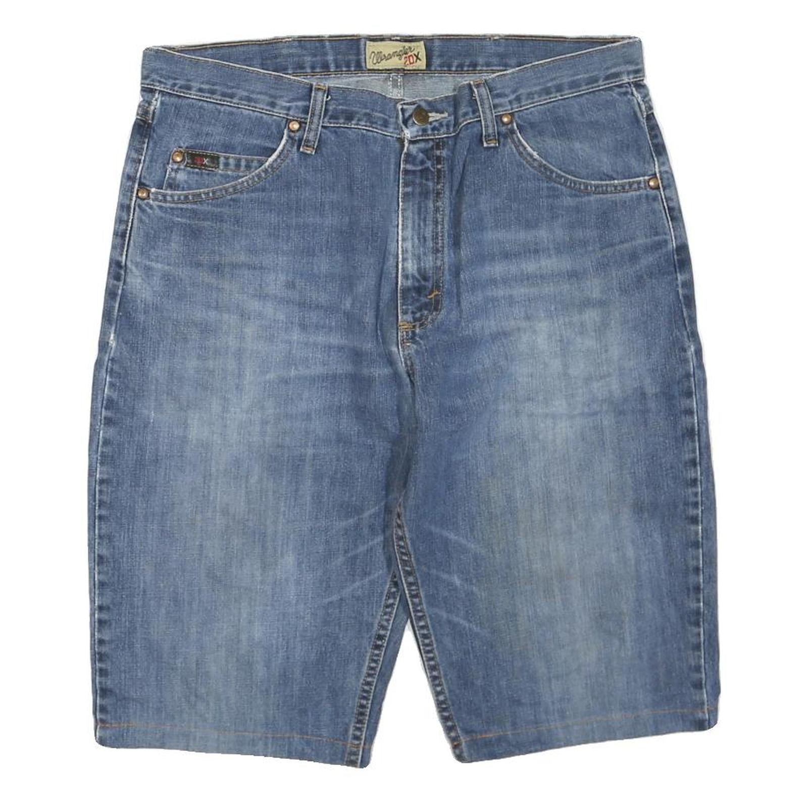 WRANGLER Mens Denim Blue Casual Shorts L W36 Classic Cotton Blend