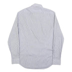 TOMMY HILFIGER Mens Blue & White Checked Shirt M Cotton Blend Classic Fit Smart