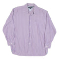 TOMMY HILFIGER Mens Purple & White Stripe Shirt L Button Long Sleeve Casual