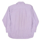 TOMMY HILFIGER Mens Purple & White Stripe Shirt L Button Long Sleeve Casual