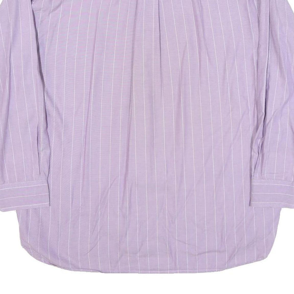 TOMMY HILFIGER Mens Purple & White Stripe Shirt L Button Long Sleeve Casual