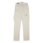 REELL Womens Beige Cotton Blend Regular Cargo Trousers W26 L30 Drawstring Waist