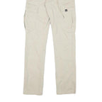 REELL Womens Beige Cotton Blend Regular Cargo Trousers W26 L30 Drawstring Waist