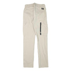 REELL Womens Beige Cotton Blend Regular Cargo Trousers W26 L30 Drawstring Waist