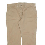 CARHARTT Mens Cotton Blend Beige Relaxed Straight Trousers W42 L30 Workwear