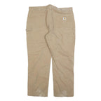 CARHARTT Mens Cotton Blend Beige Relaxed Straight Trousers W42 L30 Workwear