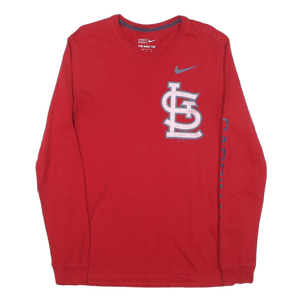 NIKE Mens Red St Louis Cardinals Long Sleeve Crew Neck T-Shirt M Baseball