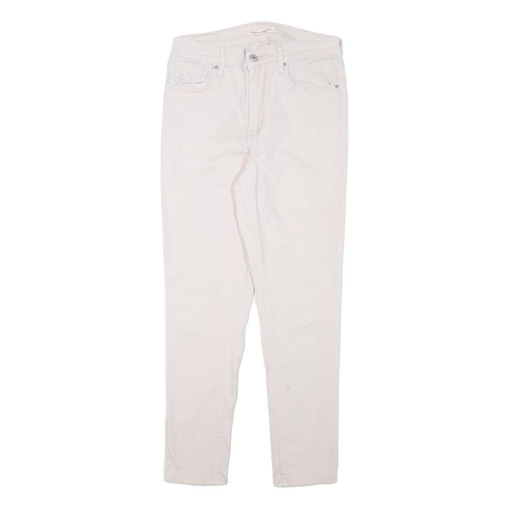 LEVI'S Womens Cotton Blend White Slim Skinny Trousers W26 L25 Casual Zip Closure