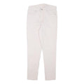 LEVI'S Womens Cotton Blend White Slim Skinny Trousers W26 L25 Casual Zip Closure