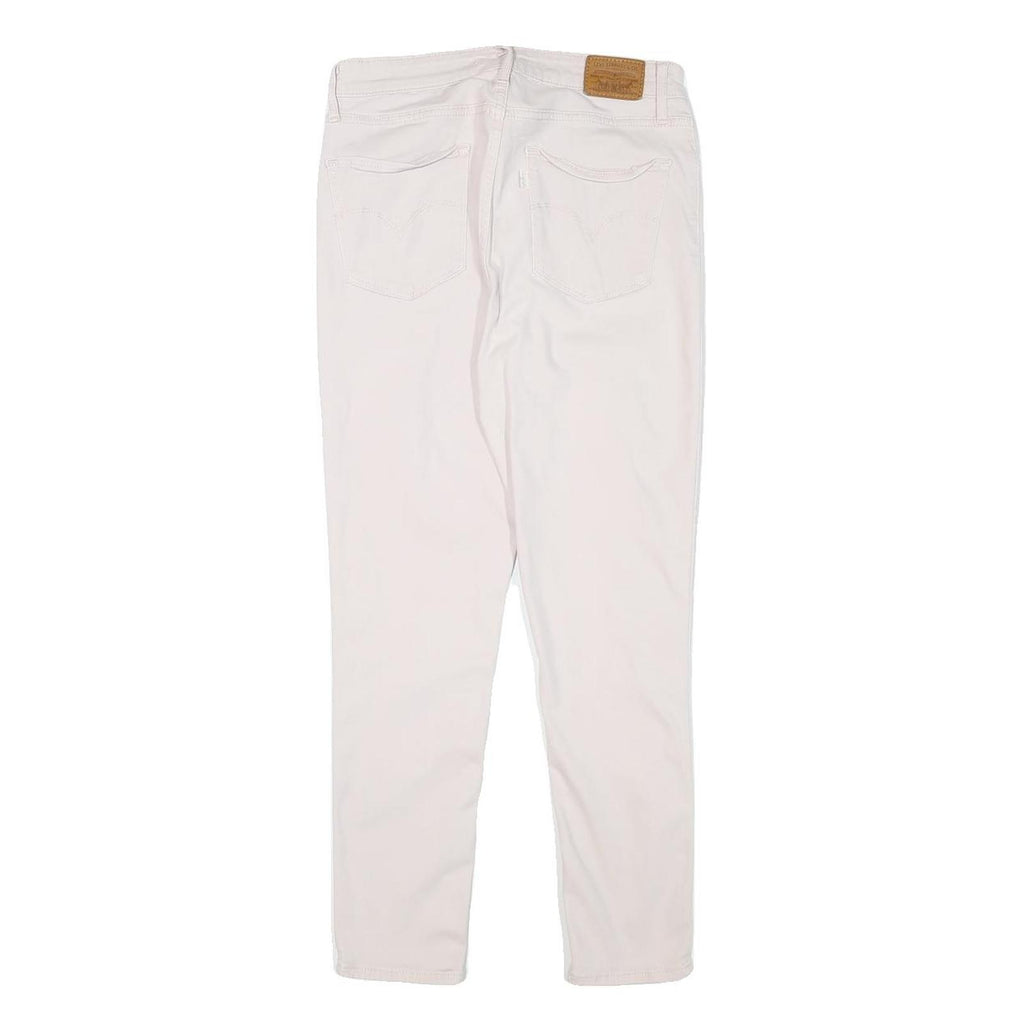LEVI'S Womens Cotton Blend White Slim Skinny Trousers W26 L25 Casual Zip Closure