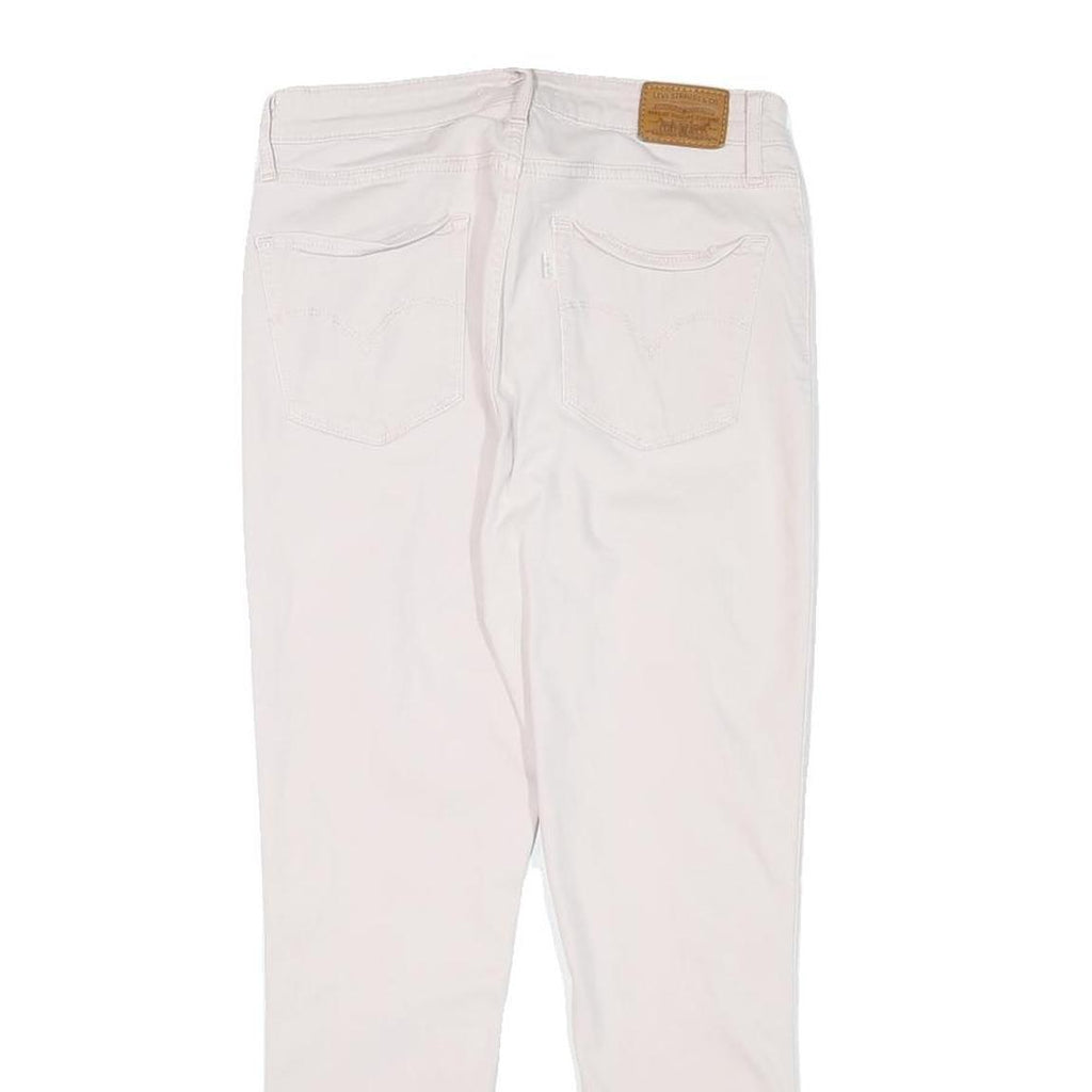 LEVI'S Womens Cotton Blend White Slim Skinny Trousers W26 L25 Casual Zip Closure
