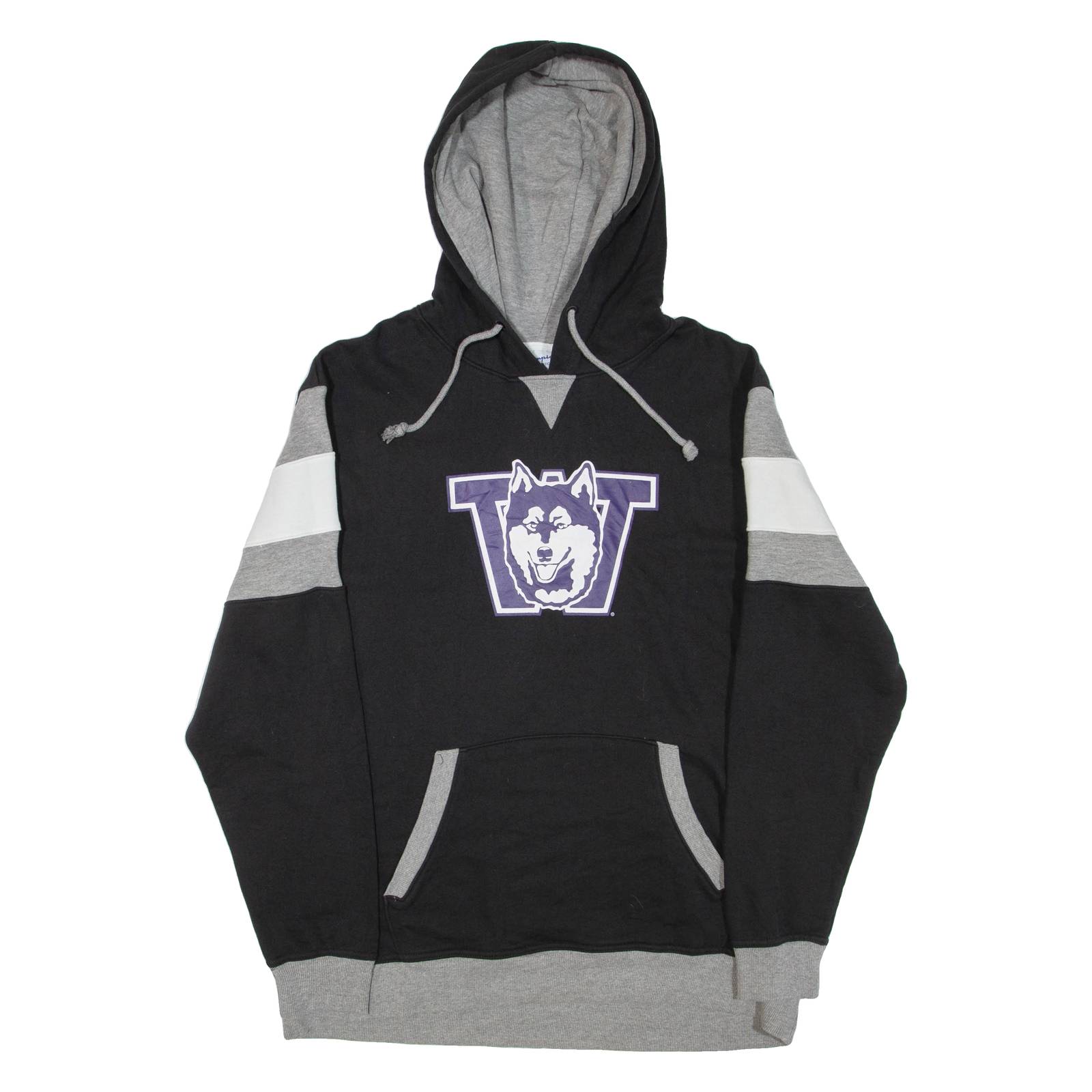 CHAMPION Washington Huskies Mens Black Hoodie USA XL