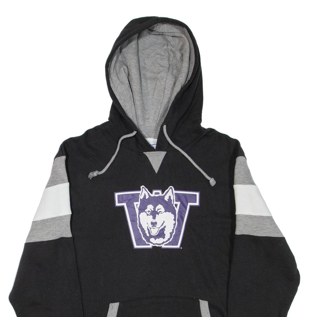 CHAMPION Washington Huskies Mens Black Hoodie USA XL