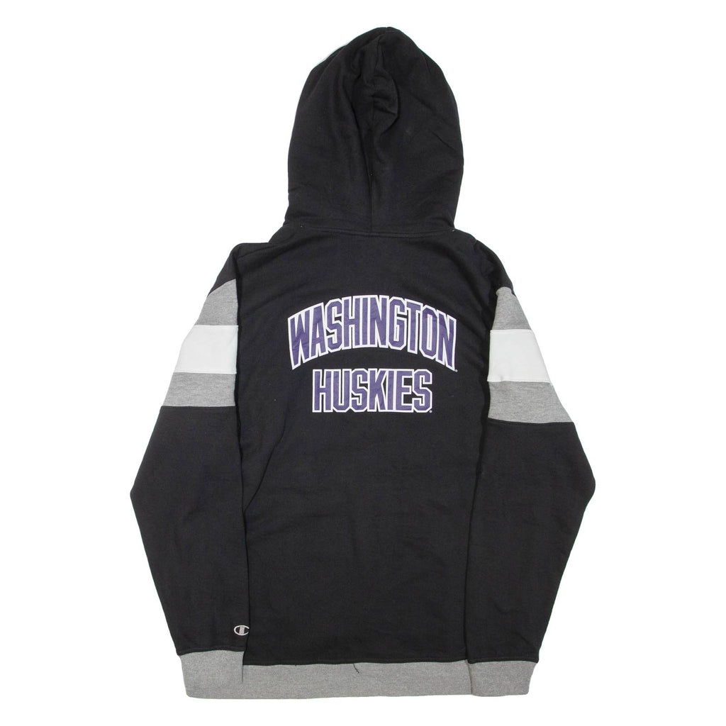 CHAMPION Washington Huskies Mens Black Hoodie USA XL