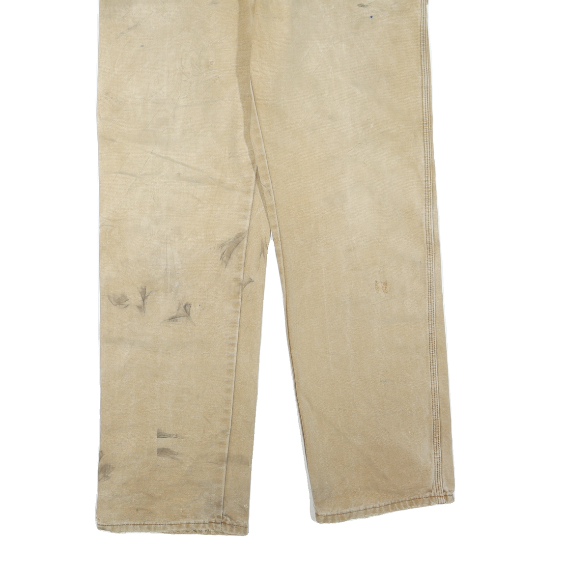 DICKIES Womens Regular Fit Straight Leg Denim Beige W36 L33 Workwear Zip Jeans