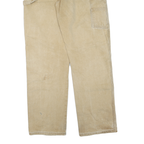 DICKIES Womens Regular Fit Straight Leg Denim Beige W36 L33 Workwear Zip Jeans