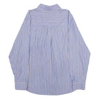 CHAPS Mens Blue & Cream Striped Shirt XL Button Down Cotton Blend Classic