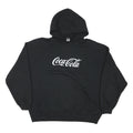 GILDAN Mens Black Coca-Cola Hoodie XL Cotton Blend Pullover Casual Sweatshirt