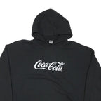 GILDAN Mens Black Coca-Cola Hoodie XL Cotton Blend Pullover Casual Sweatshirt