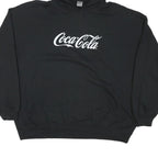 GILDAN Mens Black Coca-Cola Hoodie XL Cotton Blend Pullover Casual Sweatshirt