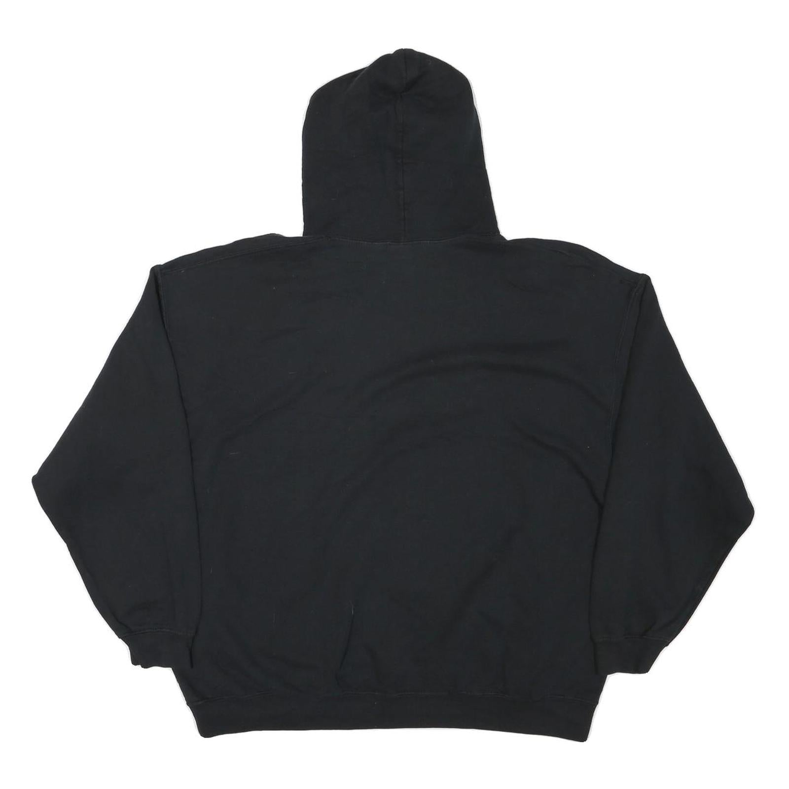 GILDAN Mens Black Coca-Cola Hoodie XL Cotton Blend Pullover Casual Sweatshirt