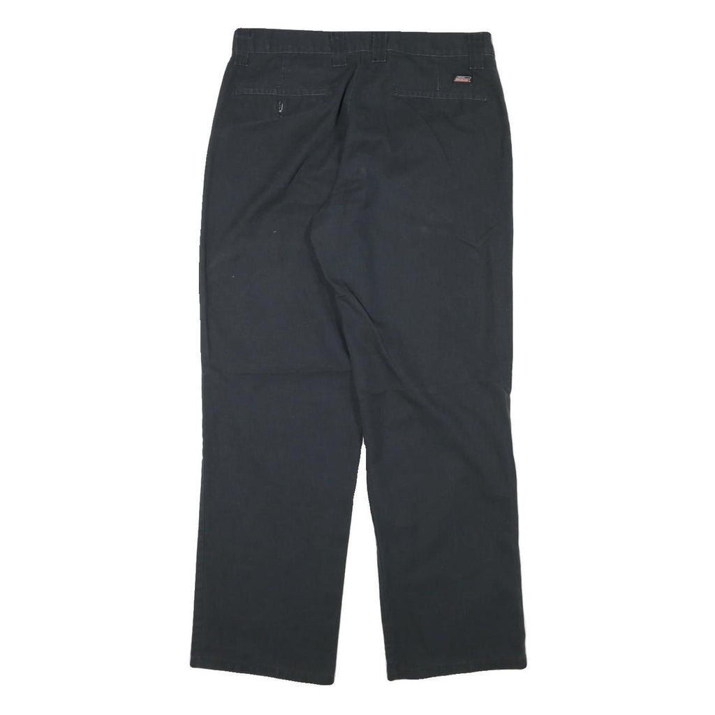 DICKIES Mens Regular Fit Black Cotton Blend Trousers W31 L28 Workwear Zip