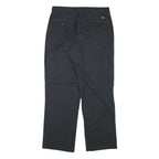 DICKIES Mens Regular Fit Black Cotton Blend Trousers W31 L28 Workwear Zip
