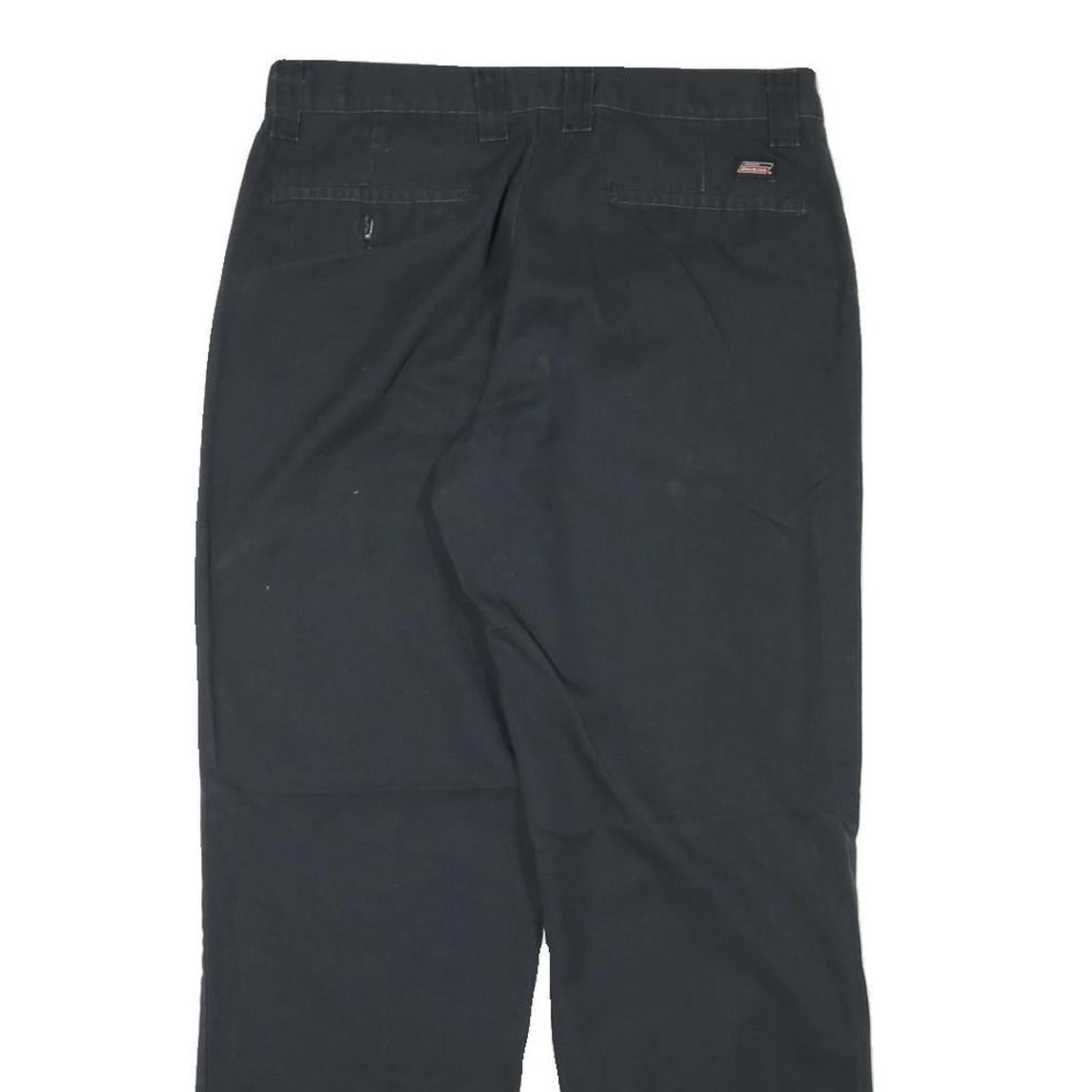 DICKIES Mens Regular Fit Black Cotton Blend Trousers W31 L28 Workwear Zip