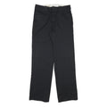 DICKIES Mens Cotton Blend Black Regular Straight Trousers W32 L32 Classic Zip