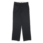 DICKIES Mens Cotton Blend Black Regular Straight Trousers W32 L32 Classic Zip