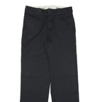 DICKIES Mens Cotton Blend Black Regular Straight Trousers W32 L32 Classic Zip