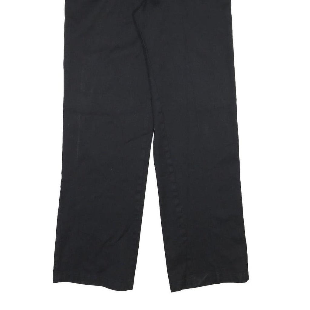 DICKIES Mens Cotton Blend Black Regular Straight Trousers W32 L32 Classic Zip