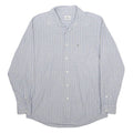 LACOSTE Mens Blue & Cream Checked Shirt XL Classic Cotton Button Down