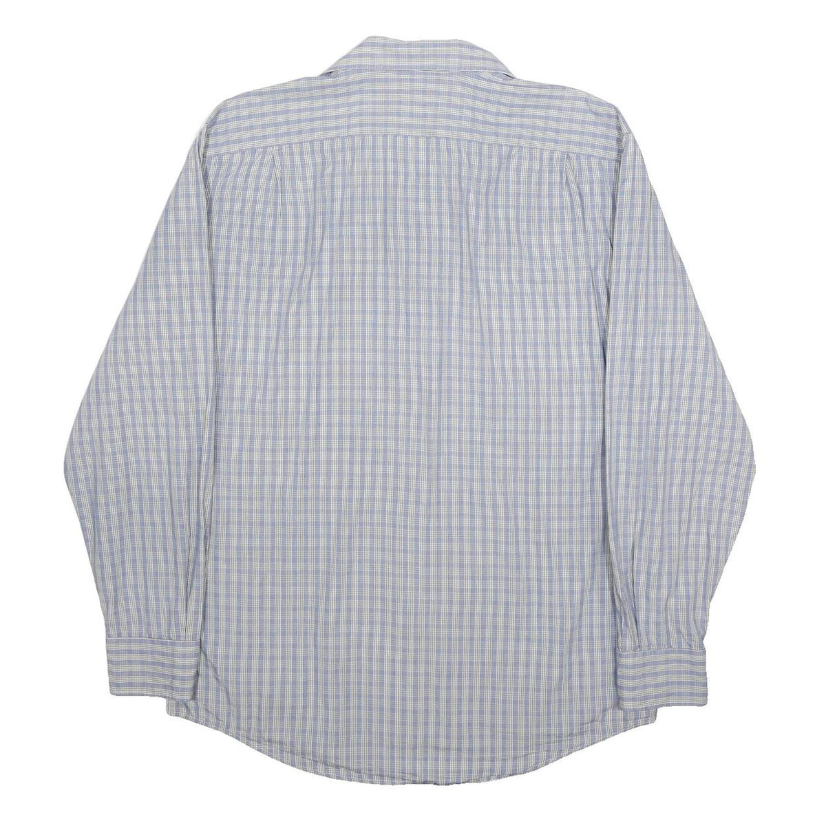 LACOSTE Mens Blue & Cream Checked Shirt XL Classic Cotton Button Down