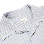 LACOSTE Mens Blue & Cream Checked Shirt XL Classic Cotton Button Down