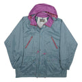 TOP SPIRIT Mens Blue & Purple Hooded Nylon Zip Jacket XL Lightweight Water