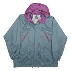 TOP SPIRIT Mens Blue & Purple Hooded Nylon Zip Jacket XL Lightweight Water