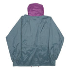 TOP SPIRIT Mens Blue & Purple Hooded Nylon Zip Jacket XL Lightweight Water