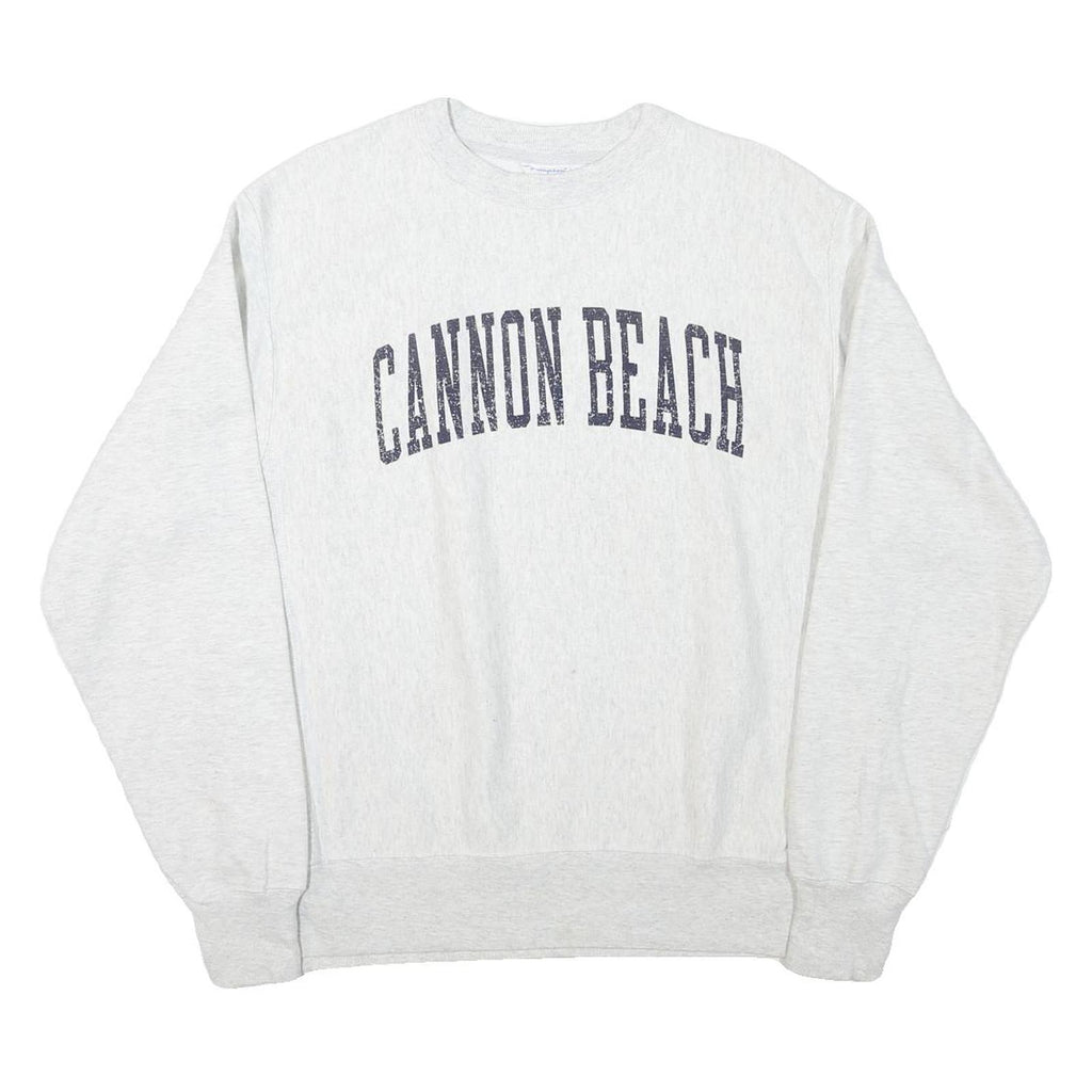 CHAMPION Mens Grey Cannon Beach Crew Neck M Cotton Blend Sweatshirt Pullover