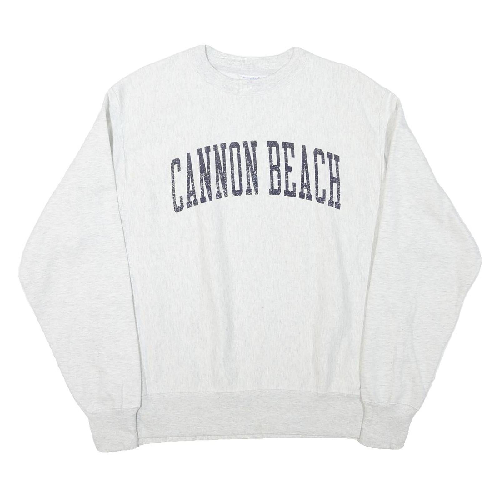 CHAMPION Mens Grey Cannon Beach Crew Neck M Cotton Blend Sweatshirt Pullover