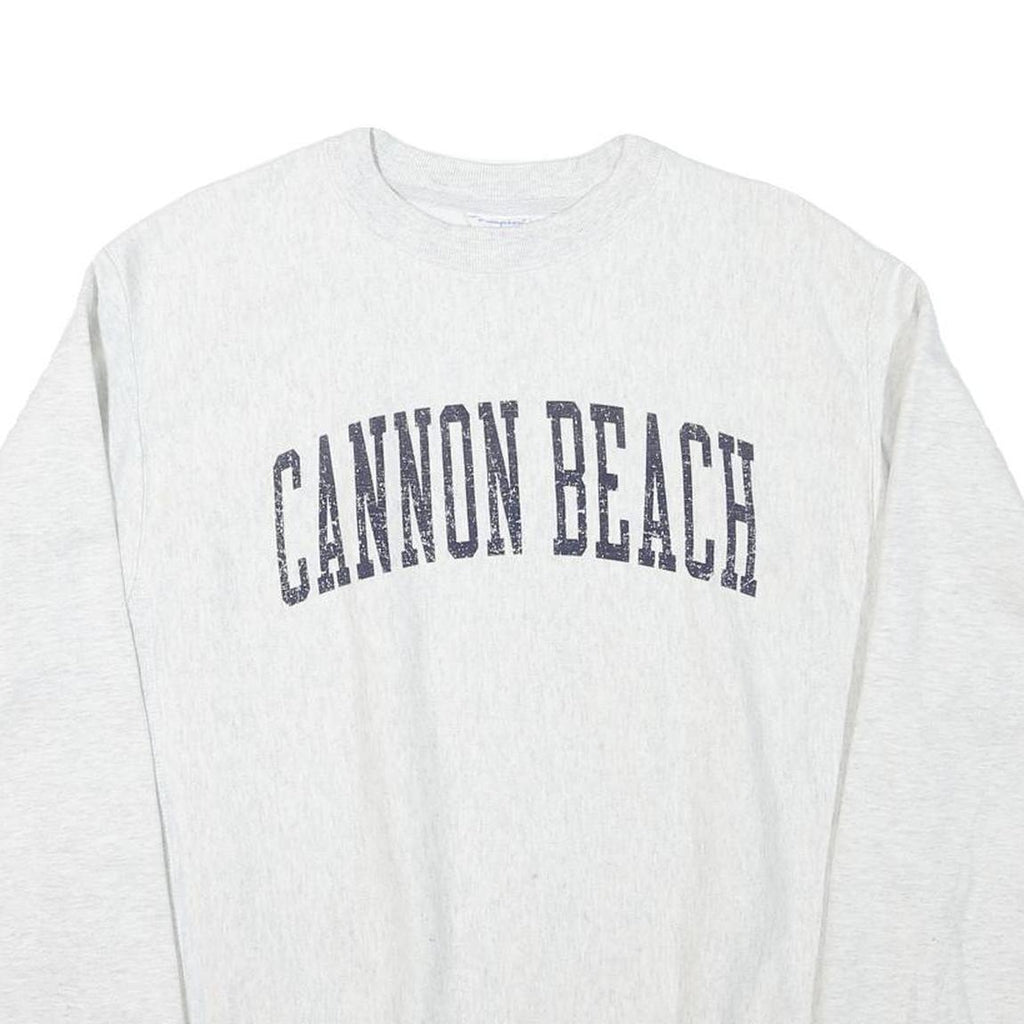 CHAMPION Mens Grey Cannon Beach Crew Neck M Cotton Blend Sweatshirt Pullover