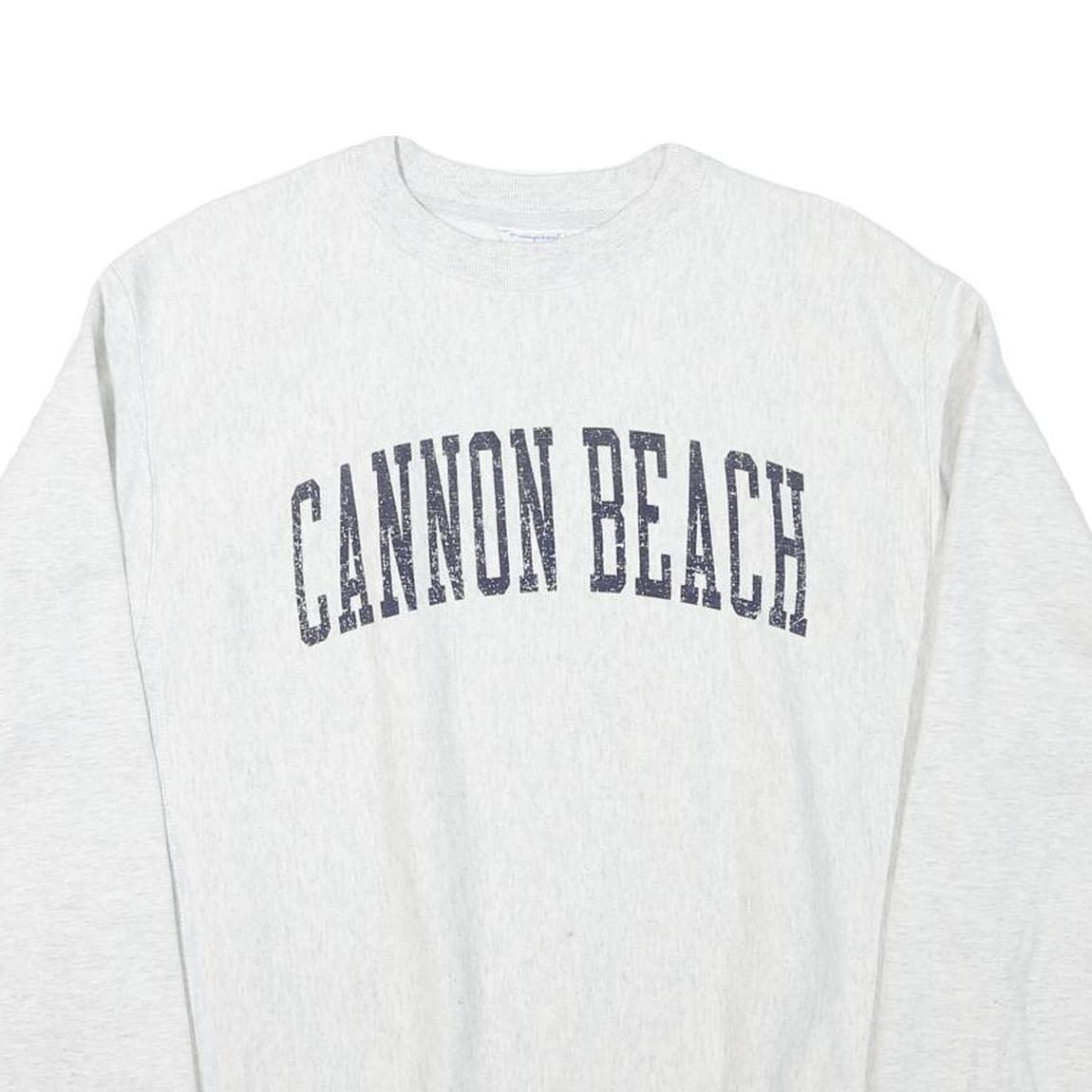 CHAMPION Mens Grey Cannon Beach Crew Neck M Cotton Blend Sweatshirt Pullover