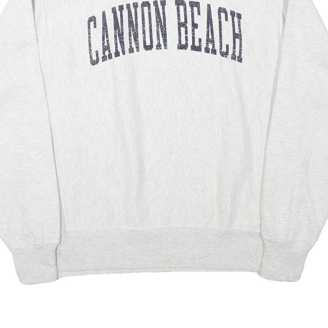 CHAMPION Mens Grey Cannon Beach Crew Neck M Cotton Blend Sweatshirt Pullover