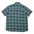 LEE Mens Blue Plaid Short Sleeve Shirt XL Cotton Blend Casual Retro