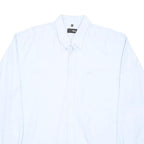 FILA Mens White Plain Cotton Blend Shirt 2XL Button Down Long Sleeve Casual