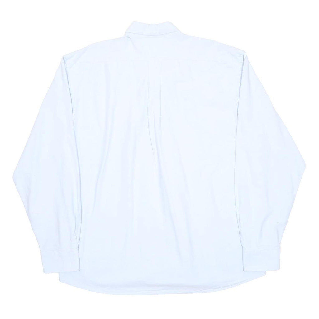FILA Mens White Plain Cotton Blend Shirt 2XL Button Down Long Sleeve Casual