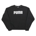 PUMA Womens Black Cotton Blend Crew Neck Sweatshirt M Logo Print
