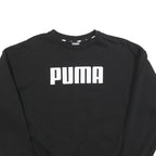 PUMA Womens Black Cotton Blend Crew Neck Sweatshirt M Logo Print