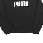 PUMA Womens Black Cotton Blend Crew Neck Sweatshirt M Logo Print