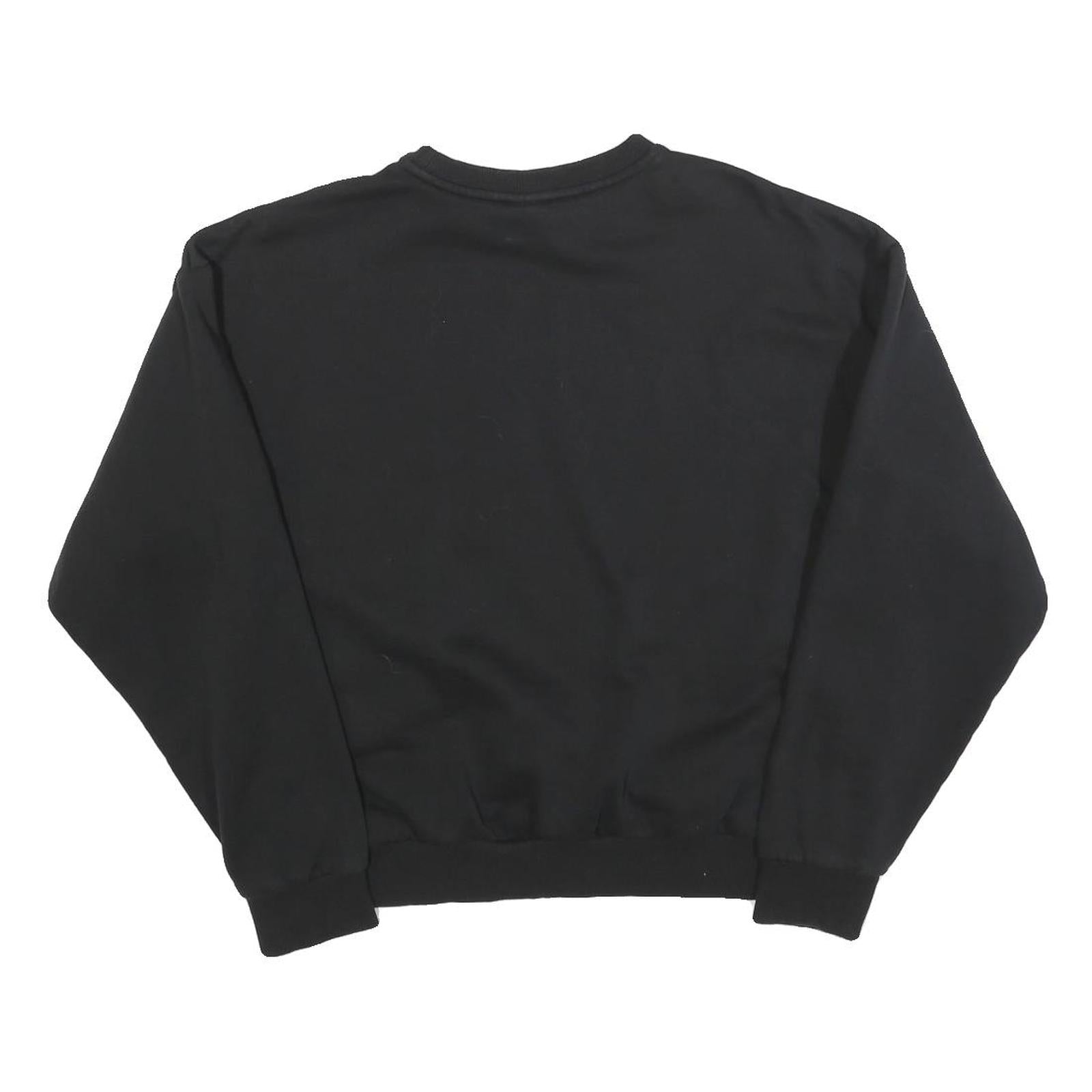 PUMA Womens Black Cotton Blend Crew Neck Sweatshirt M Logo Print